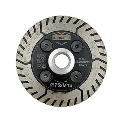 Imagen de DT DIATOOL Disco Tronzador Diamante 75 mm x M14 Hoja de Sierra Doble Cara para Cortar Moler Hormigón Mármol Granito Piedra