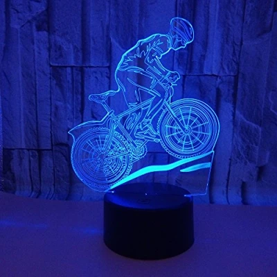 Imagen de HPBN8 Ltd 3D Bicicleta ilusión Lámpara Luz Nocturna 7 Colores Cambiantes Touch USB de Suministro Energía Juguetes Decoración Regalo Cumpleaños Navidad