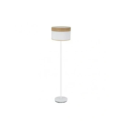 Imagen de FABRILAMP Pie Salon Cloe 1xe27 Blanco/blanca madera Clara 162x40x40 cm