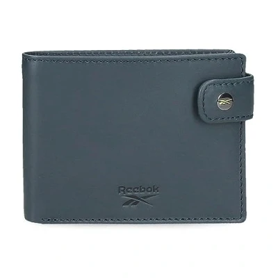 Imagen de Reebok Switch Cartera Horizontal con Cierre de Clic Azul 11x8,5x1 cms Piel