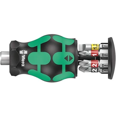 Imagen de WERA 05008873001 Kraftform Kompakt Stubby depósito Porta Puntas 1 Destornillador versión extra corta