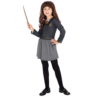 Imagen de Harry Potter Disfraz Hermione Niñas con Varita y Peluca Negro 9 10 Años