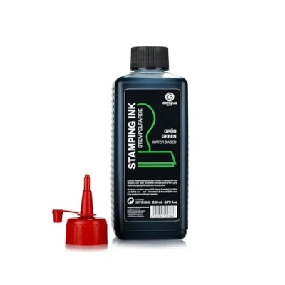 Imagen de Octopus Fluids tinta para sellos, rellenable impregnar sellos y máquinas automáticas, de 250ml, verde sin aceite