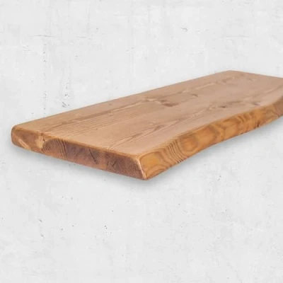 Imagen de Chill House Waney/Live Edge Estante Flotante rústico 30 cm x 3.5 cm, Roble Oscuro, 160cm