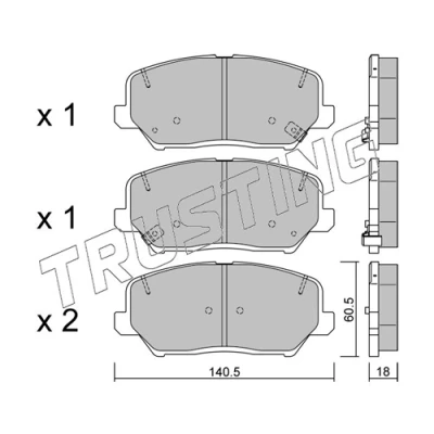 Imagen de TRUSTING 1013.0 Juego de pastillas freno con avisador acústico desgaste KIA: cee‘d II Hatchback, Pro Sportswagon