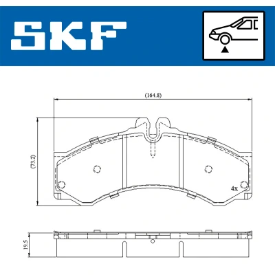 Imagen de SKF VKBP 80251 Juego de pastillas freno preparado para indicador desgaste MERCEDES BENZ: Sprinter 3 T Furgón, 2 Furgón