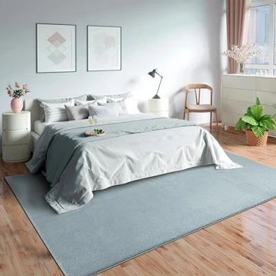 Imagen de Mia&#039;s Teppiche Olivia Alfombra para salón o Dormitorio, Lavable, 160 x 220 cm, Color Azul