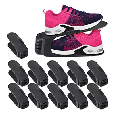 Imagen de Relaxdays, 12 x 10 27 cm Organizador Zapatos, Pack de Unidades, hasta Talla 39/40, Polipropileno, Negro