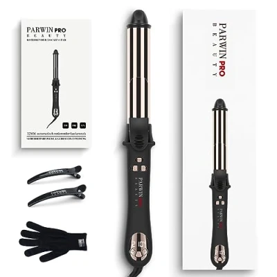 Imagen de rizador de pelo automático giratorio 360, PARWIN PRO BEAUTY 32MM varita rizadora pelo, pinzas rizadoras con revestimiento nano titanio, pantalla LCD, 120 210 ℃
