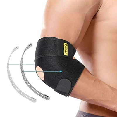 Imagen de Codera Deportivas, para Tendinitis Codo con Estabilizadores Dobles de Resortes, Golf Ajustable, Tenista, Compresión Esguince Artritis, Epicondilitis