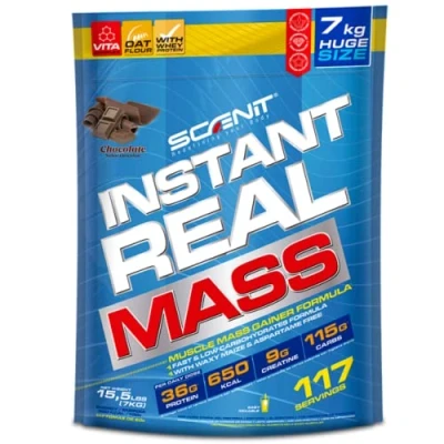Imagen de Instant Real mass 7 kg Ganador de peso y masa muscular, Gainer para aumentar músculo muscular con creatina carbohidratos proteína (Chocolate)