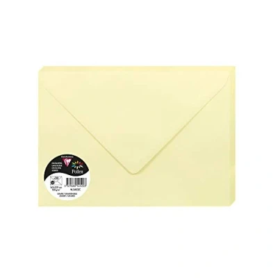 Imagen de Clairefontaine 5452C Un paquet de 20 enveloppes Pollen gommées 16,2x22,9 cm 120g, Canari