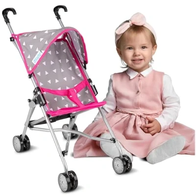Imagen de Kinderplay Carrito Bebe Juguetes 2 Años Cochecito de Muñecas, Carritos para Estructura Ligera y Estable, Altura del Asa 54cm, Modelo KP0290S