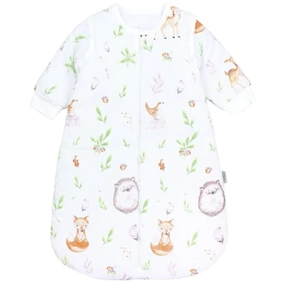 Imagen de TupTam Sacco nanna Baby materiali certificati OEKO TEX con maniche extra 2,5 TOG unisex, Animales del bosque/Erizos/Ciervos, 68 74