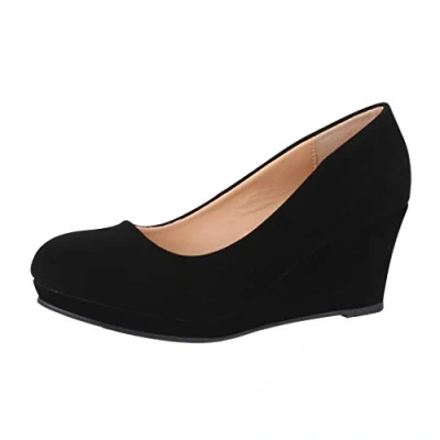 Imagen de Elara Zapato de Tacón Alto Mujer Cuña Plataforma Chunkyrayan Negro B8011Y PM 42 SchwarzP