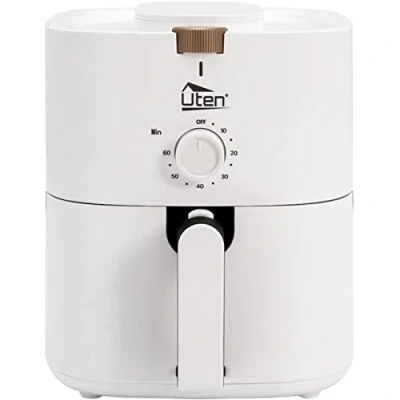 Imagen de Freidora Sin Aceite 4L, Uten de Aire 1500W con Cesta Extraíble, Tiempo y Temperatura Ajustable, Air Fryer Multifuncional, Recetas, BPA ni PFOA, Blanco [Ahorra hasta un 50% en Energía]