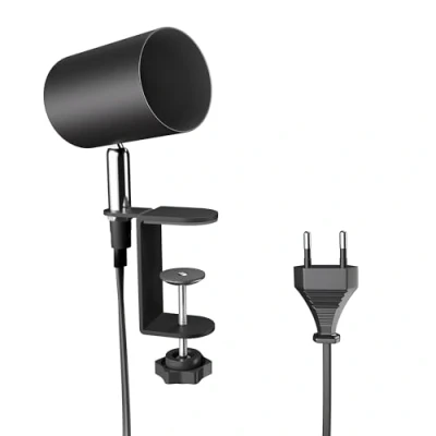 Imagen de ledscom.de lámpara de pinza WAIKA, interruptor, negro mate, 1x GU10 máx. 15W, pinza, tornillo, mesa, lectura,