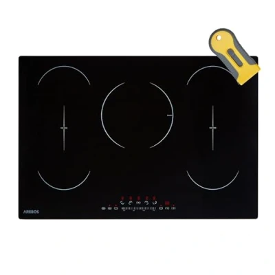 Imagen de Placa de inducción Arebos 9800 W 5 placas con 2 zonas flexibles Sensor Touch, temporizador, bloqueo para niños, protección contra sobrecalentamiento, desconexión automática