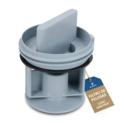 Imagen de B BLUPARTS filtro antipelusas para lavadora, compatible con el número de pieza original 00647920, pelusas varias lavadoras Bosch, Siemens, Constructa, Neff, etc.