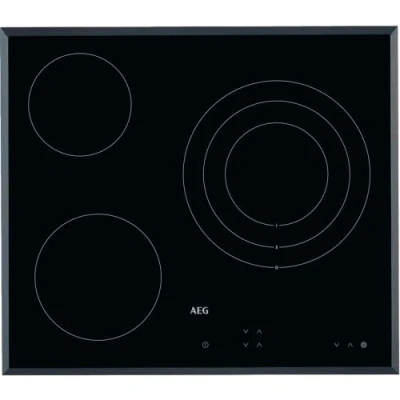 Imagen de Placa vitrocerámica AEG HK623020FB, 3 zonas, Zona grande 27 cm, Biselada, 60 Negro