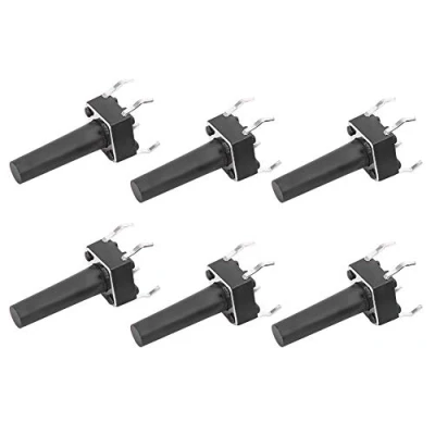 Imagen de Garosa Interruptor de botón táctil 6 x 15 mm, DC12V 50mA DIP Kit surtido micro tacto momentáneo Plástico ingeniería,interruptor control