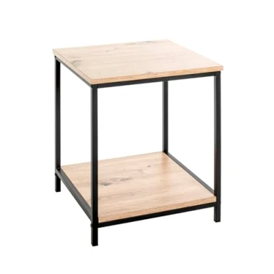 Imagen de HAKU Möbel Mesa auxiliar roble, negro, MDF, metal Dim.: AN 40 cm x AL 50 P cm, Estilo: Moderno