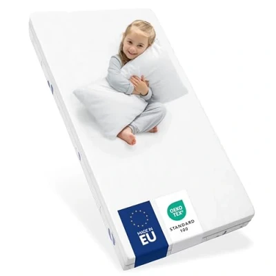 Imagen de Sweety Fox Colchon Cuna 140x70 para Cama Infantil y cunas de Bebe Dos Lados Verano e Invierno Comodidad, Frescor Mantiene Caliente 11cm Grosor Densidad 25kg/m3