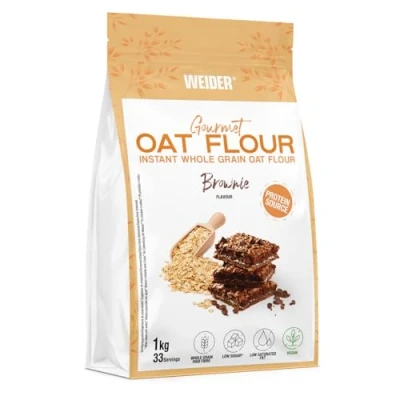 Imagen de Weider Oat Gourmet. Harina de Avena Integral. Fuente proteína con bajo contenido en azúcares. Sabor Brownie (1 kg)