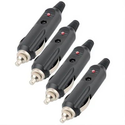Imagen de CESFONJER 4 Pack Mechero Conector, Conector de Coche, 5A 12 V 24 Adaptador con Luces LED Macho a Fusible Diodo Indicador