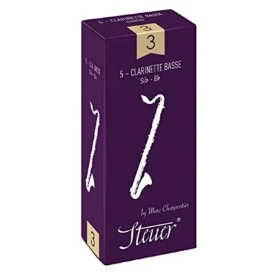 Imagen de Steuer Canas Clarinete bajo Classic, diseñadas por Marc Charpentier, corte Francés, caja de 5, fuerza 1 1/2