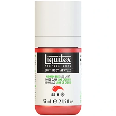 Imagen de Liquitex 1959893 Pintura acrílica profesional (cuerpo suave, consistencia cremosa, alta pigmentación, resistente a la luz y al envejecimiento, botella de 59 ml), color rojo claro