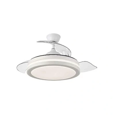 Imagen de ESPARTA MINI Ventilador de techo con luz led, motor DC, color blanco, aspas retráctiles, mando a distancia, temporizador, memoria luz, 3 tonalidades y 6 velocidades
