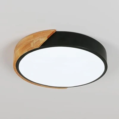 Imagen de Comely luz de techo led negra cómoda 24W, estilo macaron blanco frío 6500K moderno, para el pasillo, dormitorio, sala estar, cocina, oficina