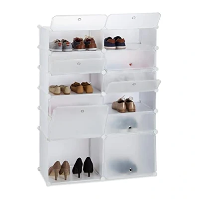 Imagen de Relaxdays 10024523_49 Zapatero Modular Con 12 Compartimentos, 125 x 94 37 cm, Blanco