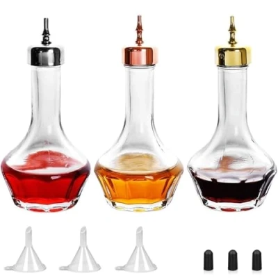 Imagen de Bitters Bottle Juego de botellas vidrio con tablero superior 1.7 onzas, herramienta profesional bar para cóctel, ideal camarero, en casa (3)