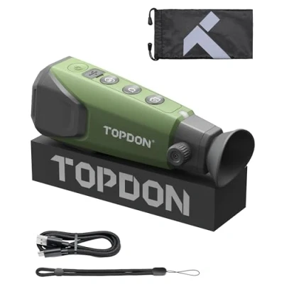 Imagen de TOPDON Monocular termográfico TS004, 320x240 TISR Alta Resolución, 13 mm, 50 Hz, 32 GB de RAM, 11 Horas batería, Ideal para exploración Nocturna al Aire Libre, observación Fauna y Caza