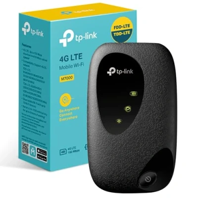 Imagen de TP Link M7000 Router 4G móvil, WiFi MiFi Cat4,150 mbps, Batería 2000 mAh, Conexiones hasta 10 Dispositivos