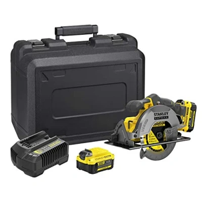 Imagen de STANLEY FATMAX SFMCS500M2K QW SIERRA CIRCULAR V20 LI ION 18V 165mm CON 2 BATERÍAS 4Ah, CARGADOR Y MALETÍN