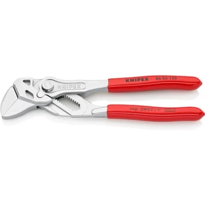 Imagen de Knipex Tenaza llave alicate y en una sola herramienta cromado, recubiertos de plástico 150 mm (cartulina autoservicio/blíster) 86 03 SB