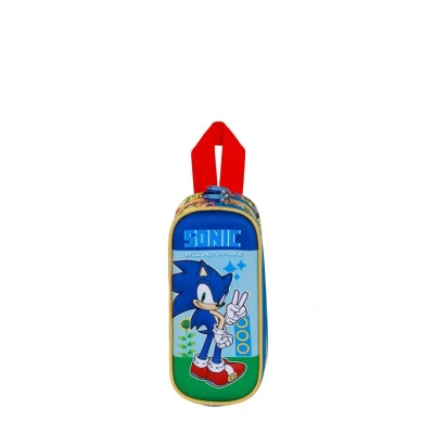 Imagen de Sonic The Hedgehog SEGA Unstoppable Estuche Portatodo 3D Doble, Azul, 22 x 10 cm