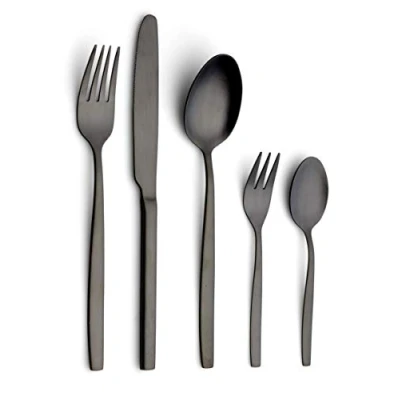 Imagen de Echtwerk EW BS 3055S &quot;Positano&quot; Cubertería Color Negro, Para hasta 6 personas, 30 piezas, acero inoxidable