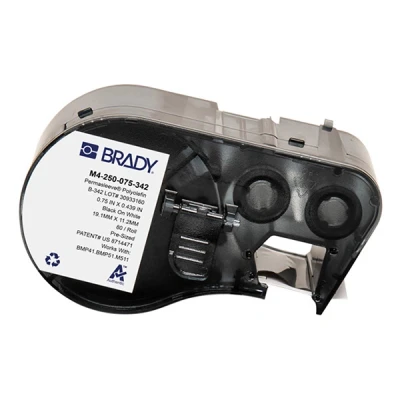 Imagen de Brady M4 250 075 342 cinta termorretráctil negra sobre blanco 19,05 mm x 11,15 (original)