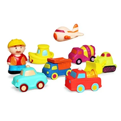 Imagen de JAYSRIS Juguetes para vehículos de Baño (8 PCS),Juguetes flotantes Suave bebés bañera Aprendizaje Coche y Camiones niños pequeños