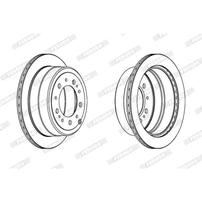 Imagen de FERODO PREMIER DDF1597C 1 Disco de freno 329 18 5 ventilado revestido sin tornillos TOYOTA: Land Cruiser 100