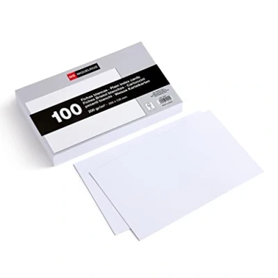 Imagen de Miquelrius Flashcards, 100 Fichas Lisas para Notas, Tarjetas Estudio, Papel Cartulina Offset de 200 g/m², Tamaño 125 x mm