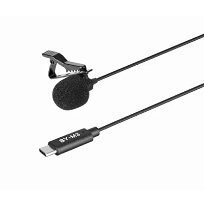 Imagen de Boya by M3 Micrófono omnidireccional Lavalier con Clip para Dispositivos USB C Android (Longitud del Cable de 6 m)