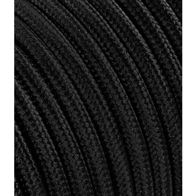 Imagen de Cable de Tela para lámpara, 3 Hilos (3 x 1,50 mm2) Negro. Fabricado en Italia (10 Metri)
