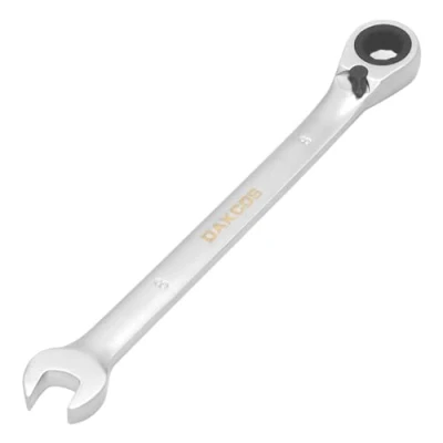 Imagen de DAKCOS Llave Combinada con Carraca Trinquete Reversible de 8mm CR V acabado cromado mate