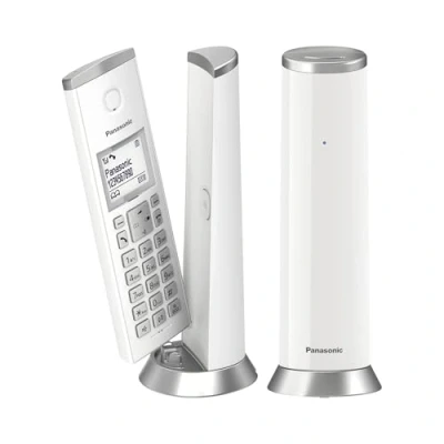 Imagen de Teléfono Panasonic KX TGK212SP, Inalámbrico, Duo, ECO, 40 tonos, Bloqueo de llamadas, Agenda 50 num, Blanco