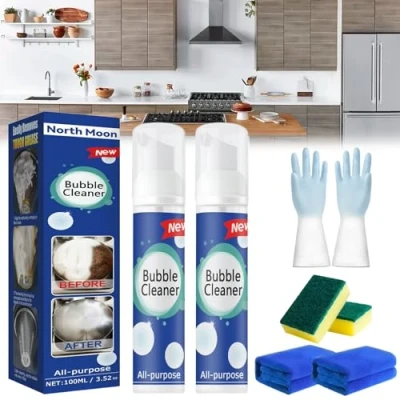 Imagen de Spray de limpieza multiusos sin enjuague, espuma limpiadora burbujas, limpiador burbujas en aerosol profunda cocina, potente manchas, removedor grasa y mugre